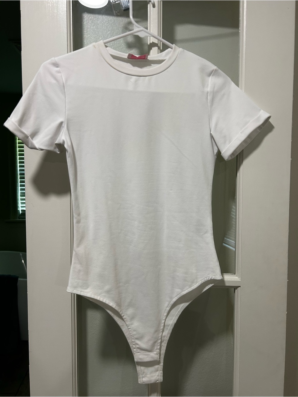 Pink Lily White Short-Sleeve One-Piece Bodysuit